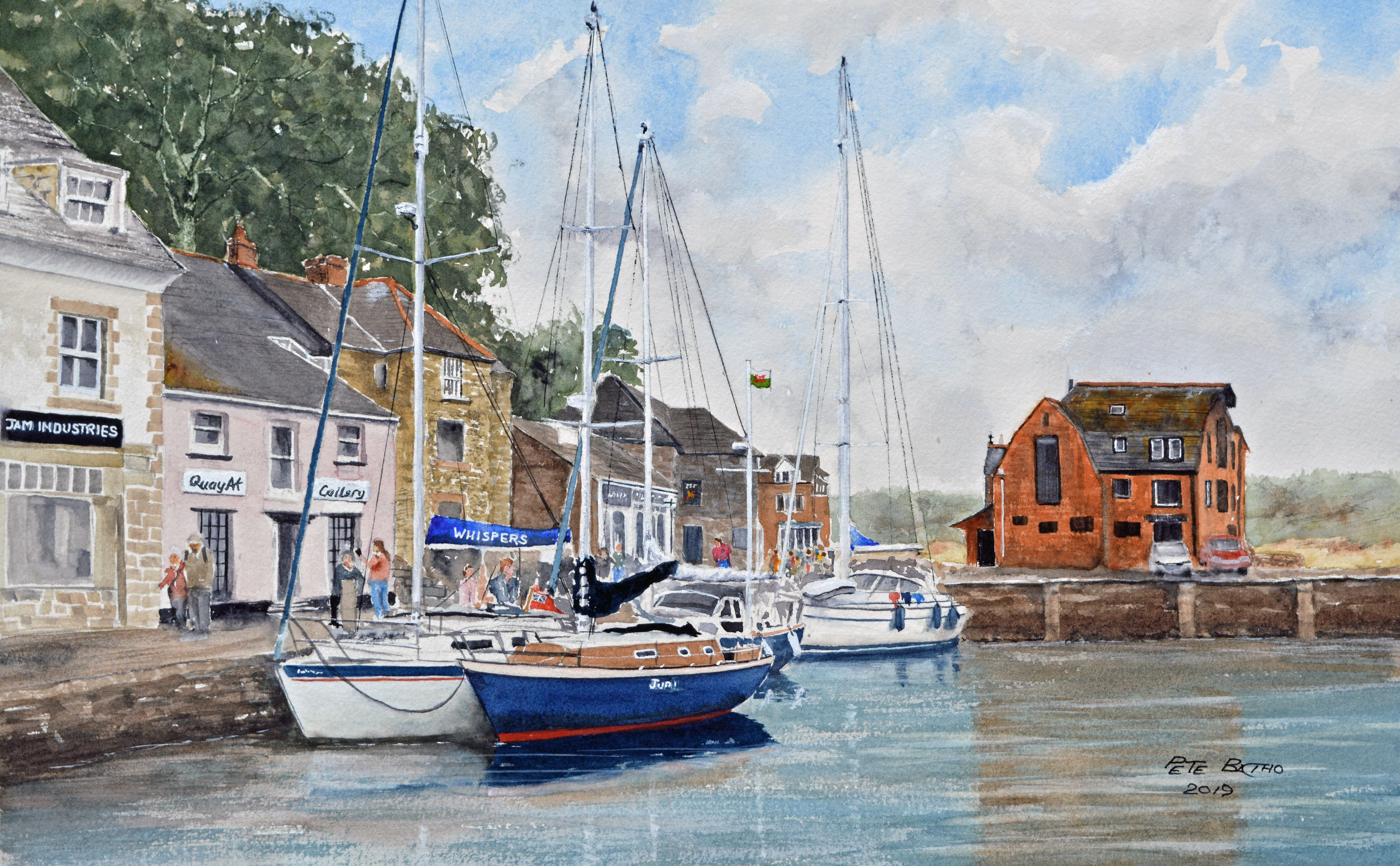 Padstow Harbour. Watercolour on Arches CP paper. 140lb. 1/2 imperial